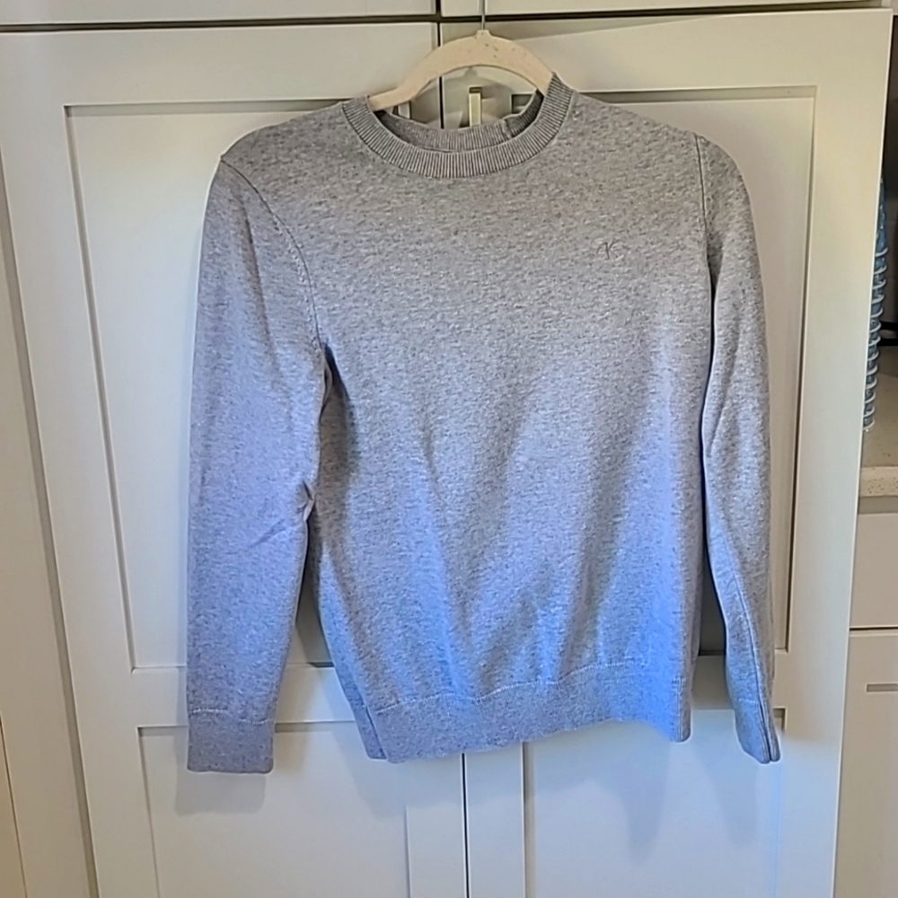 Calvin Klein Long Sleeve Grey Dress Shirt Adult Extra Small Crewneck